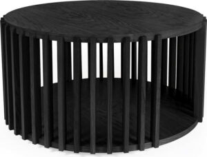 Černý odkládací stolek z dubového dřeva Woodman Drum