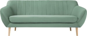 Mentolově zelená dvoumístná pohovka se světlými nohami Mazzini Sofas Sardaigne Mazzini Sofas