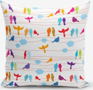Povlak na polštář s příměsí bavlny Minimalist Cushion Covers Colorful Bird