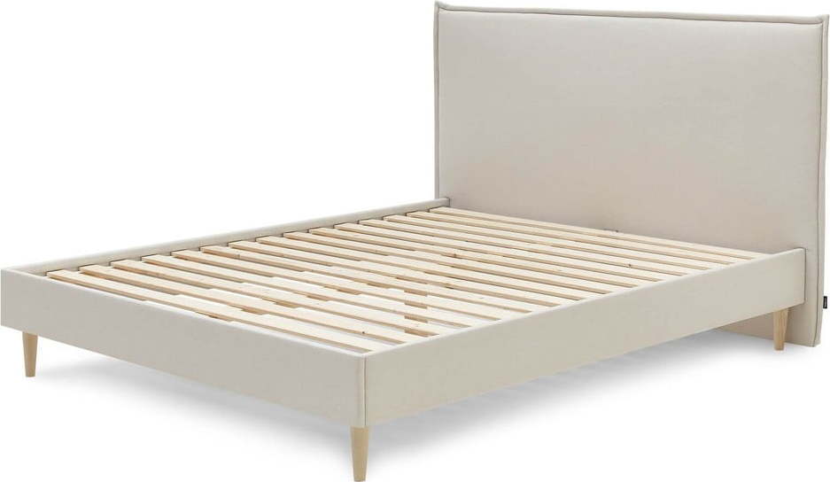 Béžová čalouněná dvoulůžková postel s roštem 160x200 cm Sary – Bobochic Paris Bobochic Paris