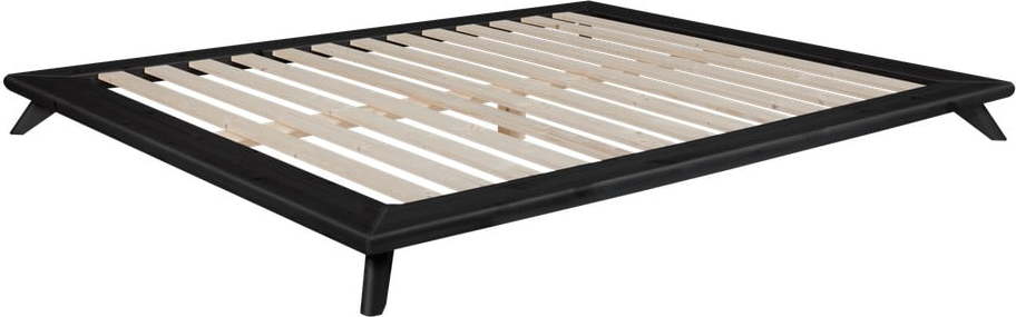 Černá dvoulůžková postel z borovicového dřeva s roštem 140x200 cm Senza – Karup Design Karup Design