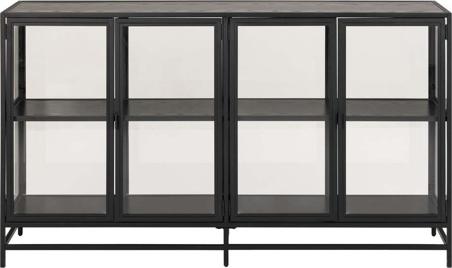 Černá kovová vitrína 152x86 cm Seaford - Actona Actona