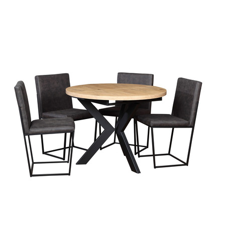 Jídelní stůl MONI - dub artisan/černá T-TABLE