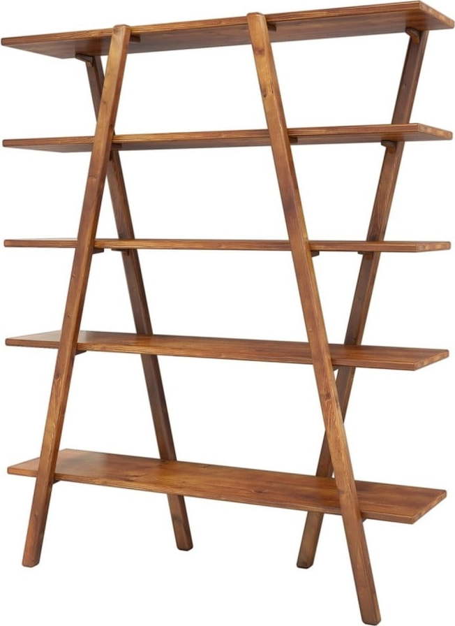 Koňakově hnědá knihovna z borovicového dřeva 120x148 cm Perla – Kalune Design Kalune Design