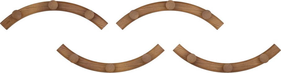 Nástěnné věšáky v sadě 4 ks z jasanového dřeva v přírodní barvě Slinka – Umbra Umbra