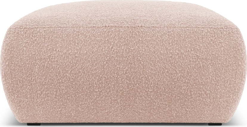 Růžový taburet z textilie bouclé Molino – Micadoni Home Micadoni Home