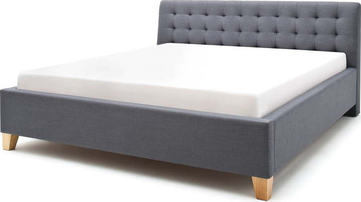 Šedá čalouněná dvoulůžková postel 180x200 cm Lucca – Meise Möbel Meise Möbel