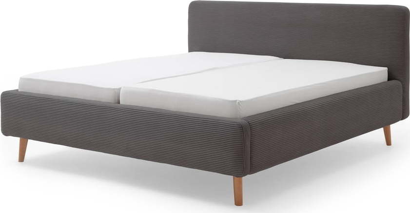 Šedá čalouněná dvoulůžková postel 180x200 cm Mattis Cord – Meise Möbel Meise Möbel