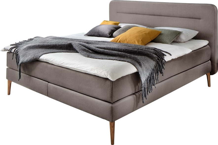Šedohnědá boxspring postel 160x200 cm Massello – Meise Möbel Meise Möbel