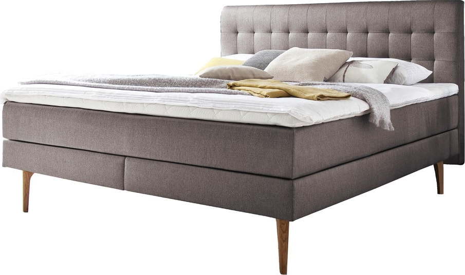 Šedohnědá boxspring postel 160x200 cm Massello – Meise Möbel Meise Möbel