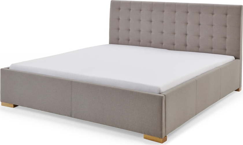 Šedohnědá čalouněná dvoulůžková postel 180x200 cm Malia – Meise Möbel Meise Möbel
