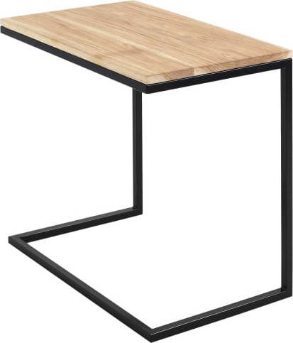 Stůl s černým podnožím a deskou z masivního dubu CustomForm Lupe CustomForm