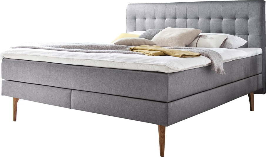 Světle šedá boxspring postel 180x200 cm Massello – Meise Möbel Meise Möbel