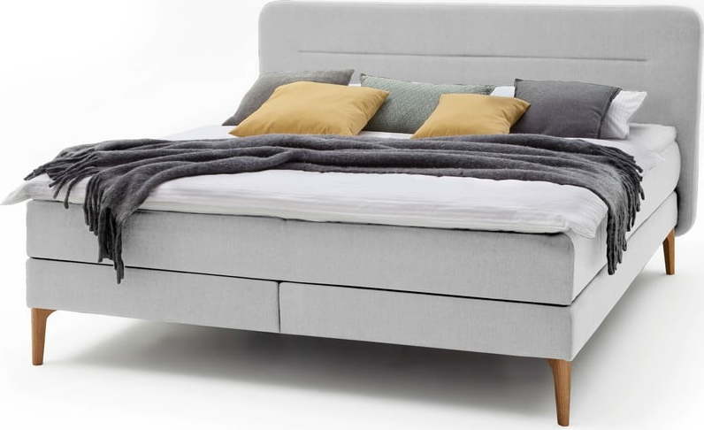 Světle šedá boxspring postel 180x200 cm Massello – Meise Möbel Meise Möbel