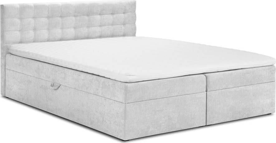 Světle šedá boxspring postel s úložným prostorem 160x200 cm Jade – Mazzini Beds Mazzini Beds