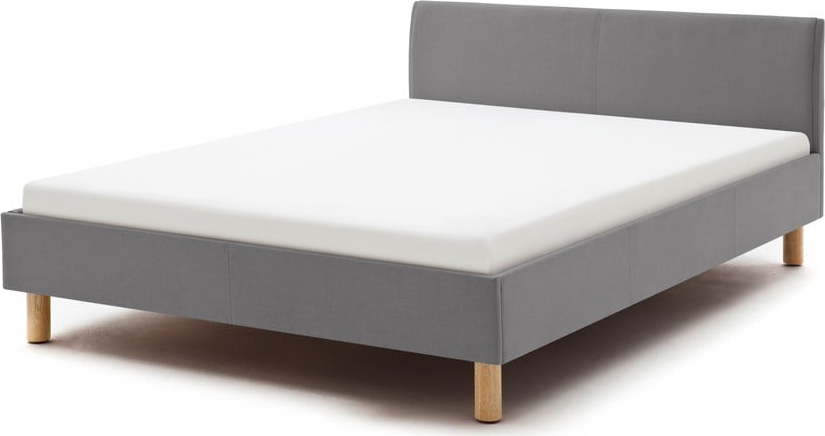 Světle šedá čalouněná dvoulůžková postel 140x200 cm Lena – Meise Möbel Meise Möbel