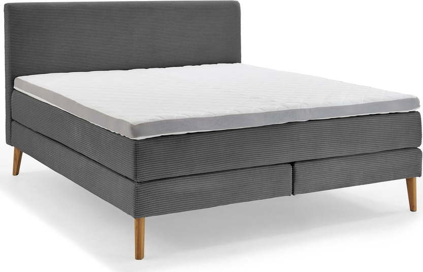 Tmavě šedá boxspring postel 160x200 cm Linea - Meise Möbel Meise Möbel
