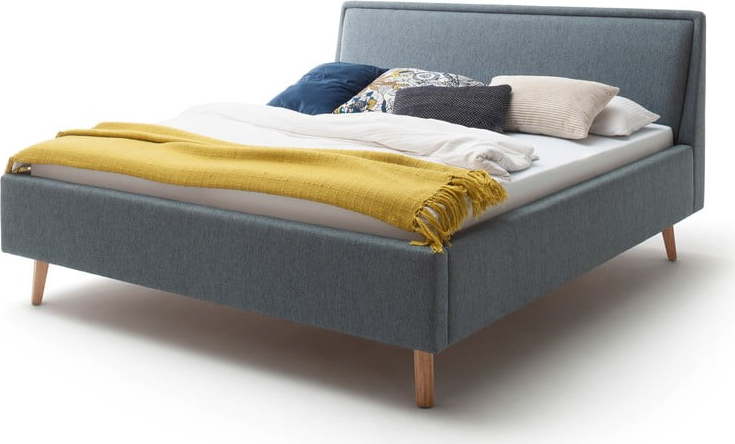 Zelenomodrá čalouněná dvoulůžková postel 180x200 cm Frieda – Meise Möbel Meise Möbel
