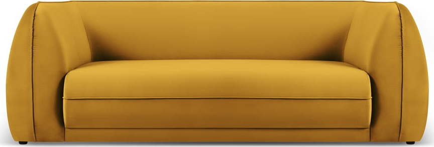 Žlutá sametová pohovka 225 cm Lando – Micadoni Home Micadoni Home