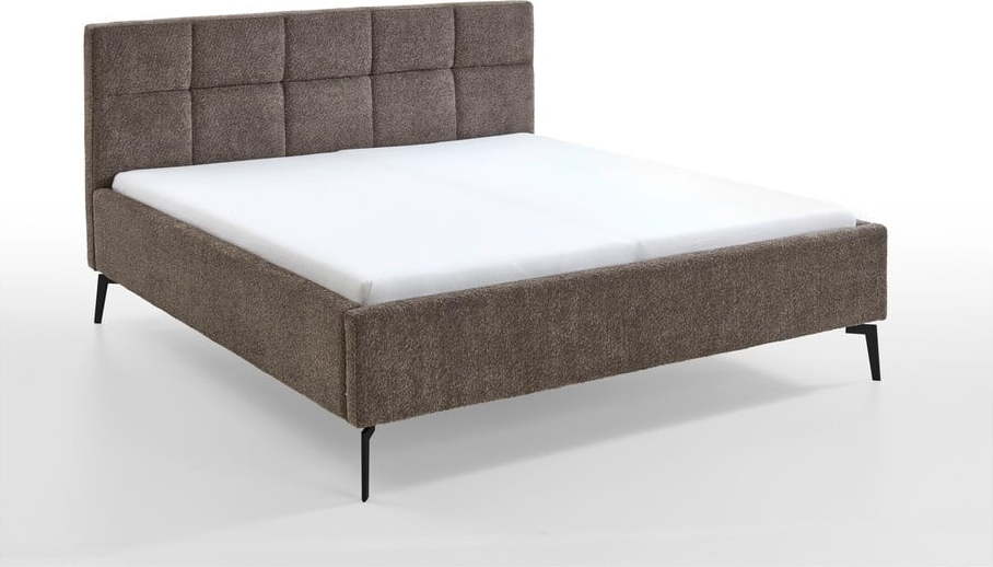 Hnědá čalouněná dvoulůžková postel 180x200 cm Venezia – Meise Möbel Meise Möbel