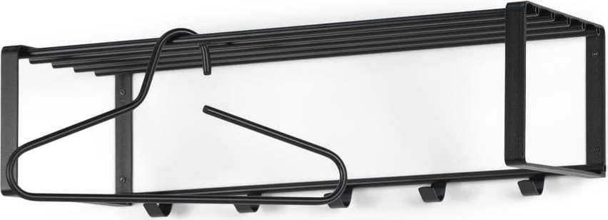 Černý kovový nástěnný věšák s poličkou Rex – Spinder Design Spinder Design