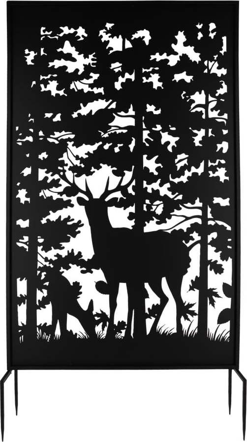 Černá kovová balkonová zástěna 100x186 cm Deer – Esschert Design Esschert Design