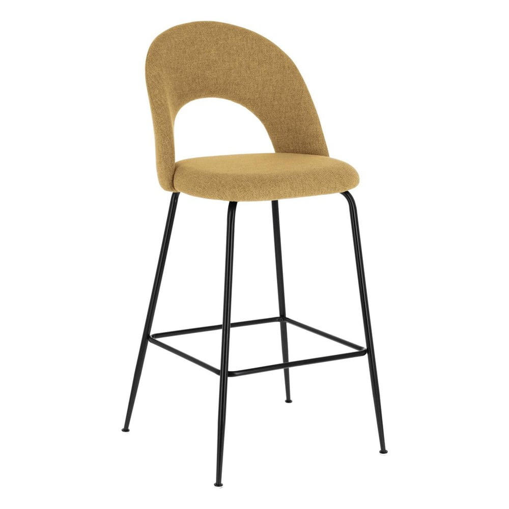 Barové židle v hořčicové barvě v sadě 4 ks (výška sedáku 63 cm) Mahalia – Kave Home Kave Home