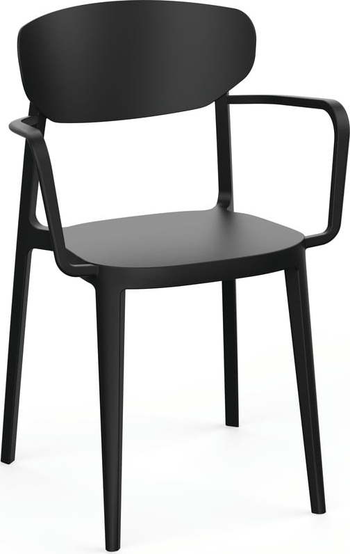 Černá plastová zahradní židle Mare – Rojaplast Rojaplast