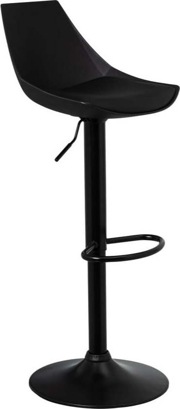 Černé barové židle s nastavitelnou výškou z imitace kůže v sadě 2 ks (výška sedáku 56