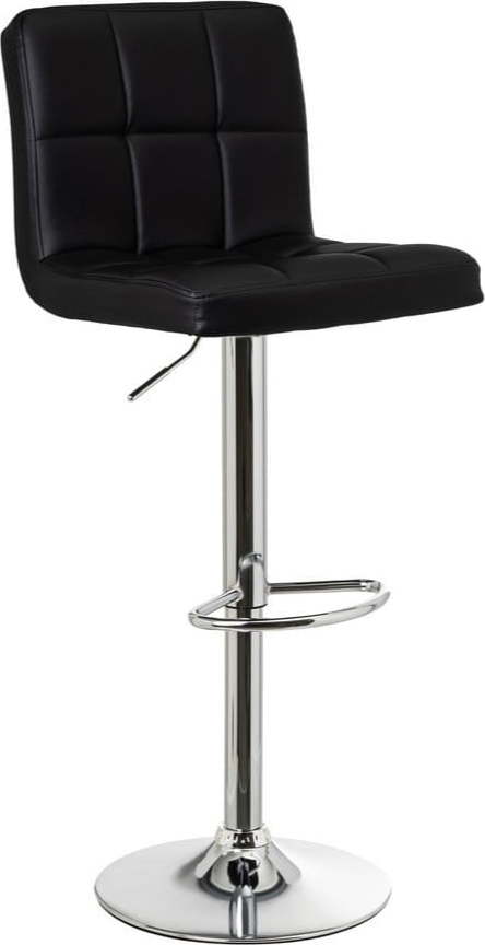 Černé barové židle s nastavitelnou výškou z imitace kůže v sadě 2 ks (výška sedáku 93 cm) – Casa Selección Casa Selección
