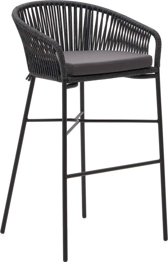 Černé ocelové barové židle v sadě 4 ks (výška sedáku 80 cm) Yanet – Kave Home Kave Home