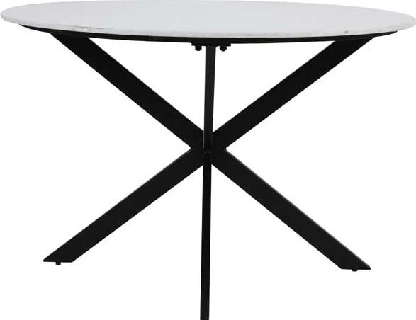 Černobílý kulatý jídelní stůl s deskou v dekoru mramoru ø 120 cm Tomochi – Light & Living Light & Living