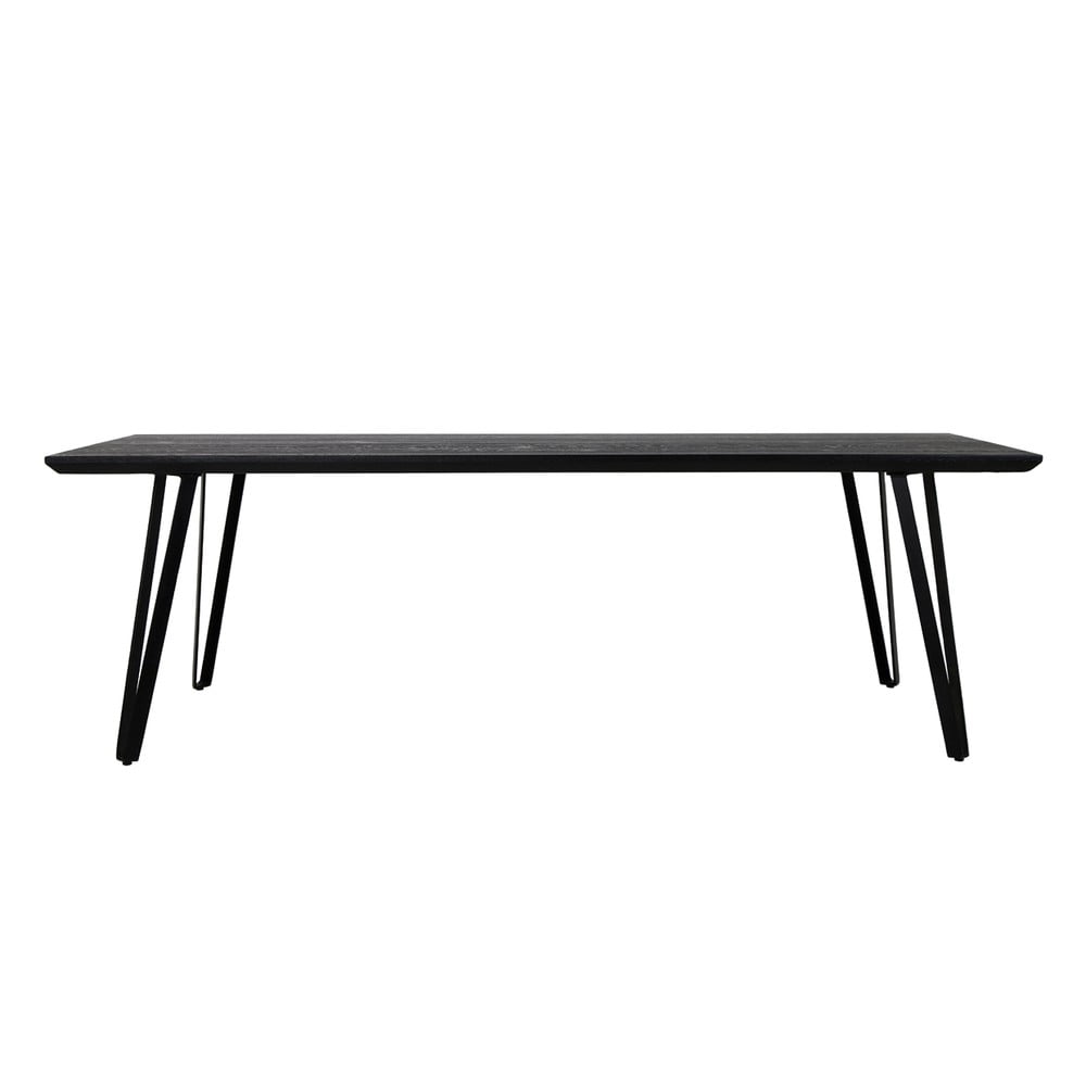 Černý jídelní stůl s deskou z dubového dřeva 100x220 cm Mylau – Light & Living Light & Living