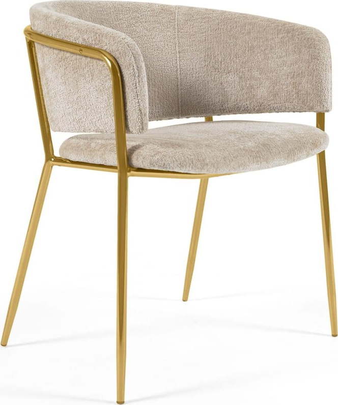 Jídelní židle v béžovo-zlaté barvě v sadě 2 ks Runnie – Kave Home Kave Home