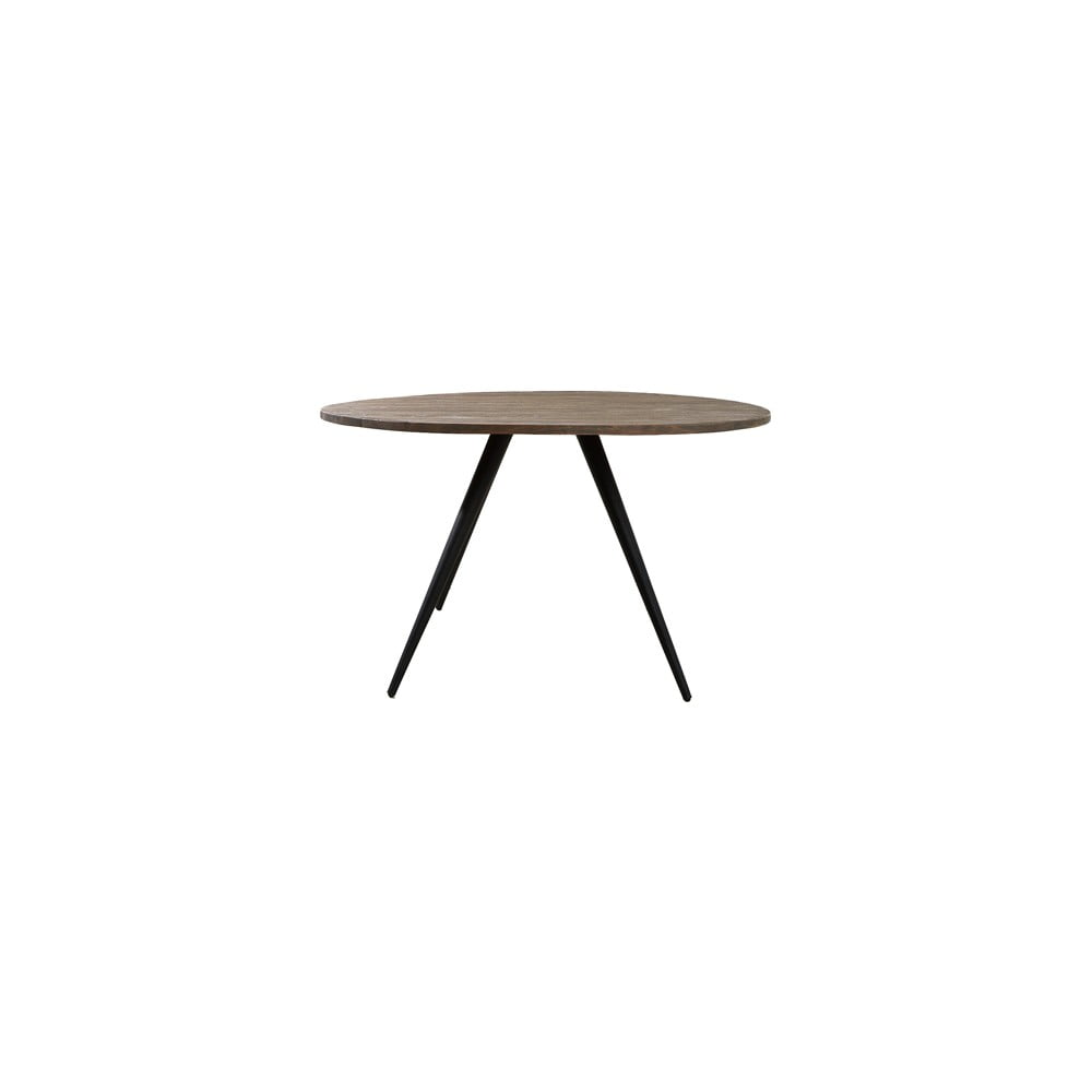 Kulatý jídelní stůl v černé a tmavě hnědé barvě s deskou z akácie ø 140 cm Turi – Light & Living Light & Living