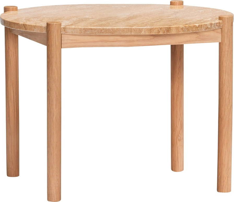 Kulatý konferenční stolek s deskou z kamene v přírodní barvě ø 60 cm Trava – Hübsch Hübsch
