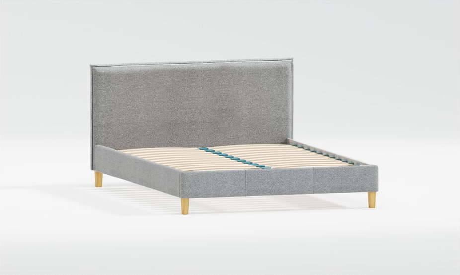 Šedá čalouněná dvoulůžková postel s roštem 160x200 cm Tina – Ropez Ropez