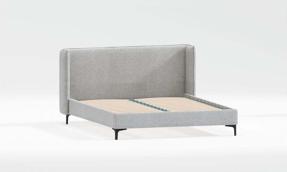 Šedá čalouněná dvoulůžková postel s roštem 180x200 cm Basti – Ropez Ropez