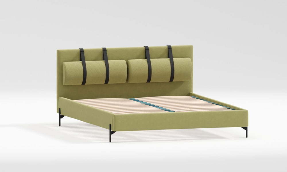 Světle zelená čalouněná dvoulůžková postel s roštem 180x200 cm Tulsa – Ropez Ropez