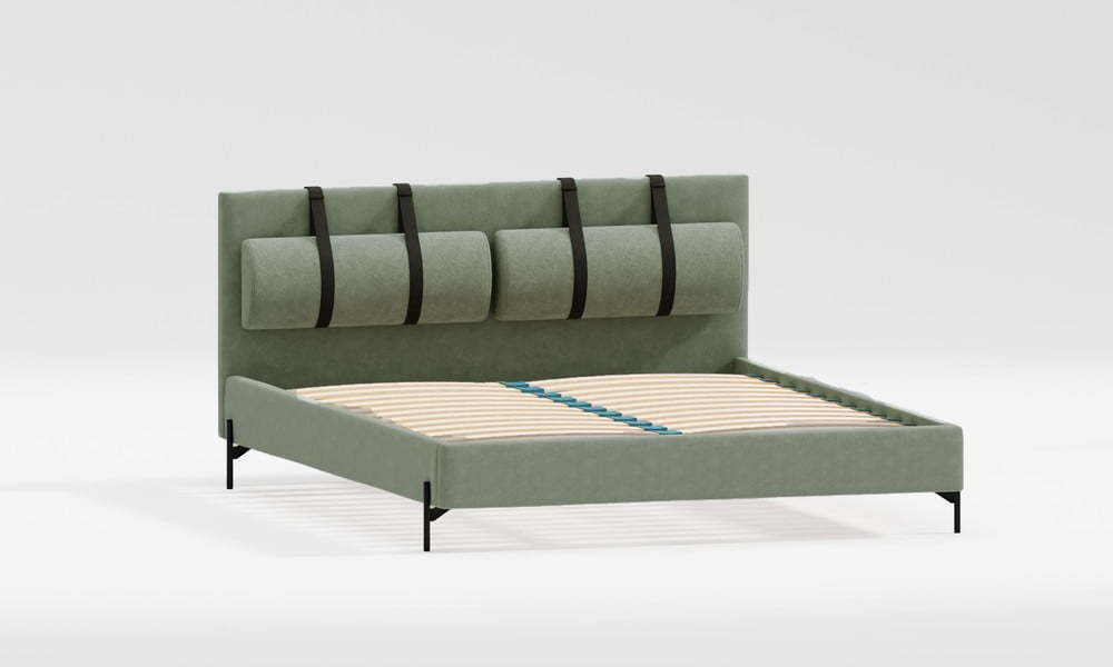 Zelená čalouněná dvoulůžková postel s roštem 140x200 cm Tulsa – Ropez Ropez