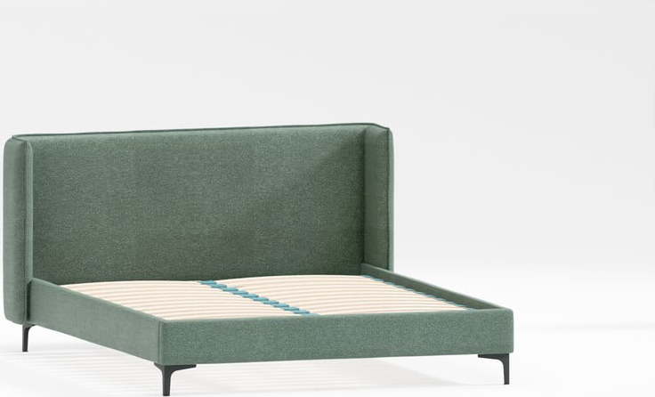Zelená čalouněná dvoulůžková postel s roštem 180x200 cm Basti – Ropez Ropez