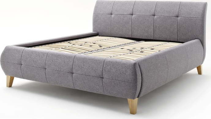 Antracitová čalouněná dvoulůžková postel s úložným prostorem a s roštem 180x200 cm Matheo – Meise Möbel Meise Möbel