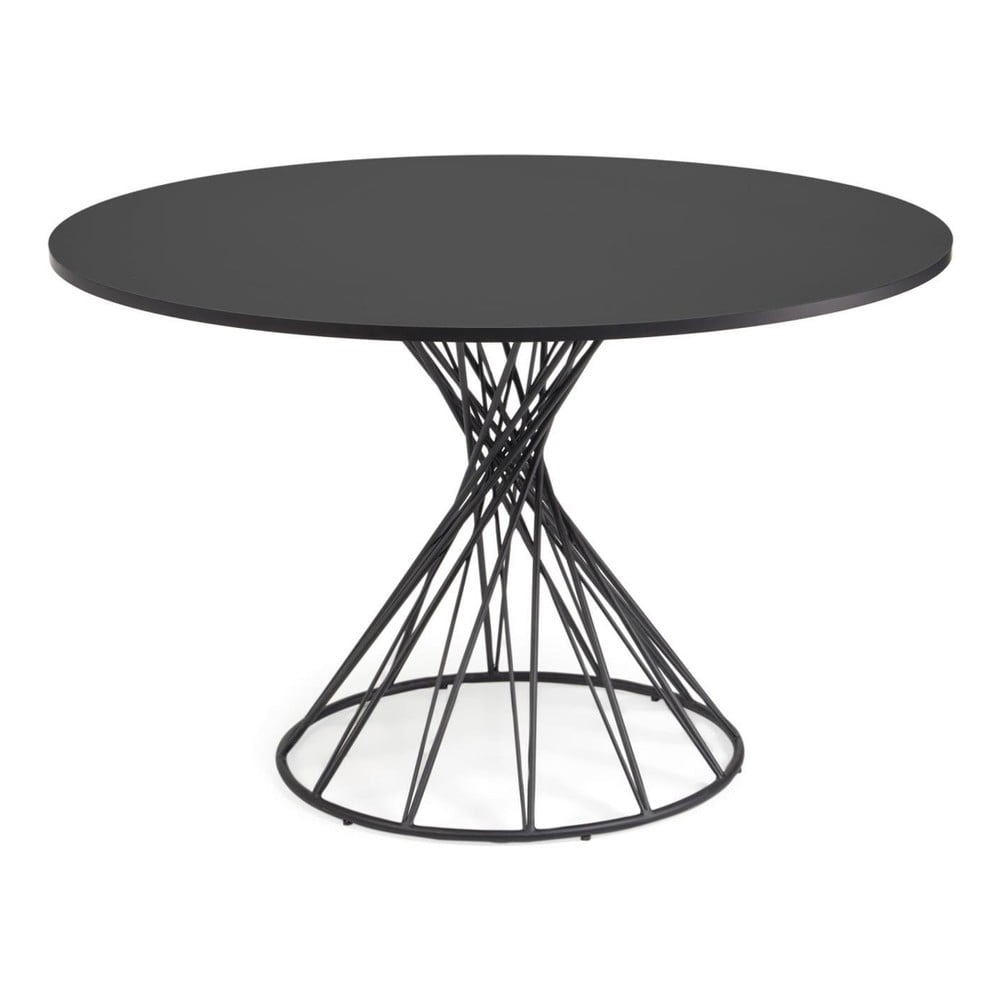 Černý kulatý jídelní stůl s černou deskou ø 120 cm Niut – Kave Home Kave Home