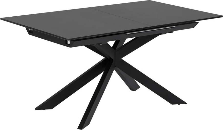 Černý rozkládací jídelní stůl se skleněnou deskou 90x210 cm Atminda – Kave Home Kave Home