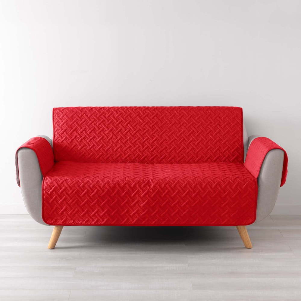 Červený 3místný ochranný potah na pohovku Lounge – douceur d'intérieur Douceur d intérieur