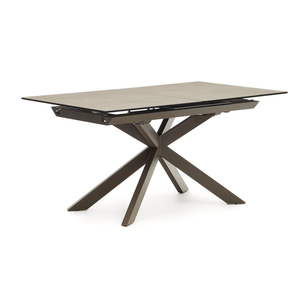 Hnědý rozkládací jídelní stůl s keramickou deskou 90x160 cm Atminda – Kave Home Kave Home