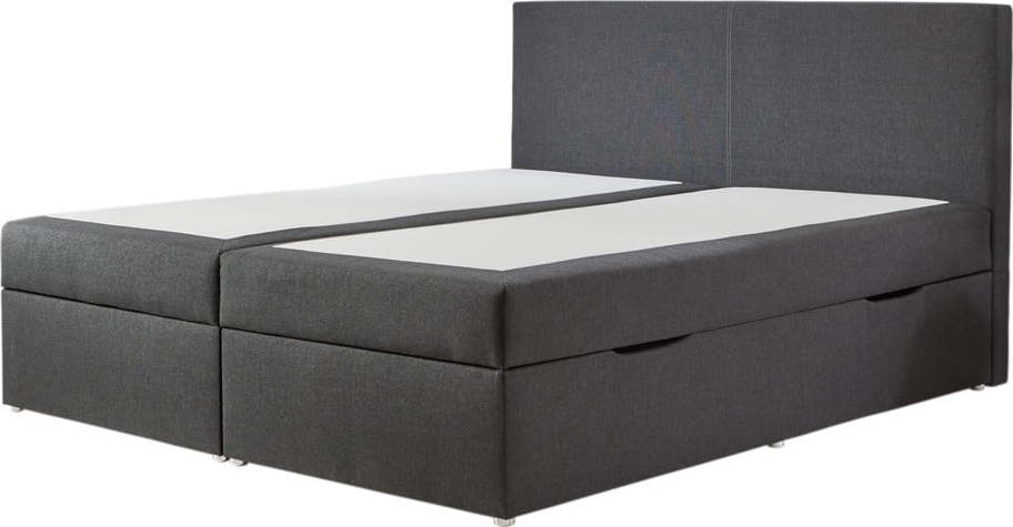 Šedá boxspring postel s úložným prostorem 180x200 cm Harry – Rojaplast Rojaplast
