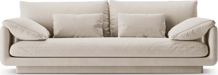 Bílá pohovka z textilie bouclé 220 cm Torino – Micadoni Home Micadoni