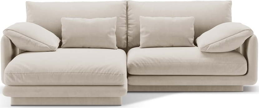 Bílá rohová pohovka z textilie bouclé (levý roh) Torino – Micadoni Home Micadoni