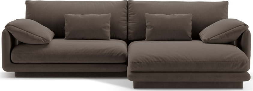 Hnědá rohová pohovka z textilie bouclé (pravý roh) Torino – Micadoni Home Micadoni